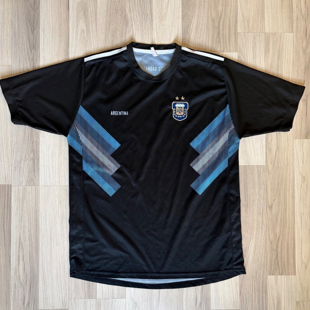 Argentina AFA Soccer Jersey Black Blue El Grito Sagrado Training Shirt Mens